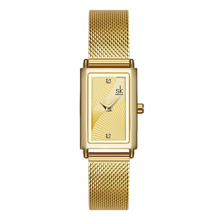 Classic Minimalist Trend Rectangle Case with Vegan Leather Strap Quartz Watches
