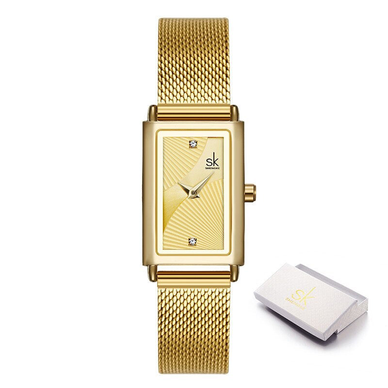 Classic Minimalist Trend Rectangle Case with Vegan Leather Strap Quartz Watches
