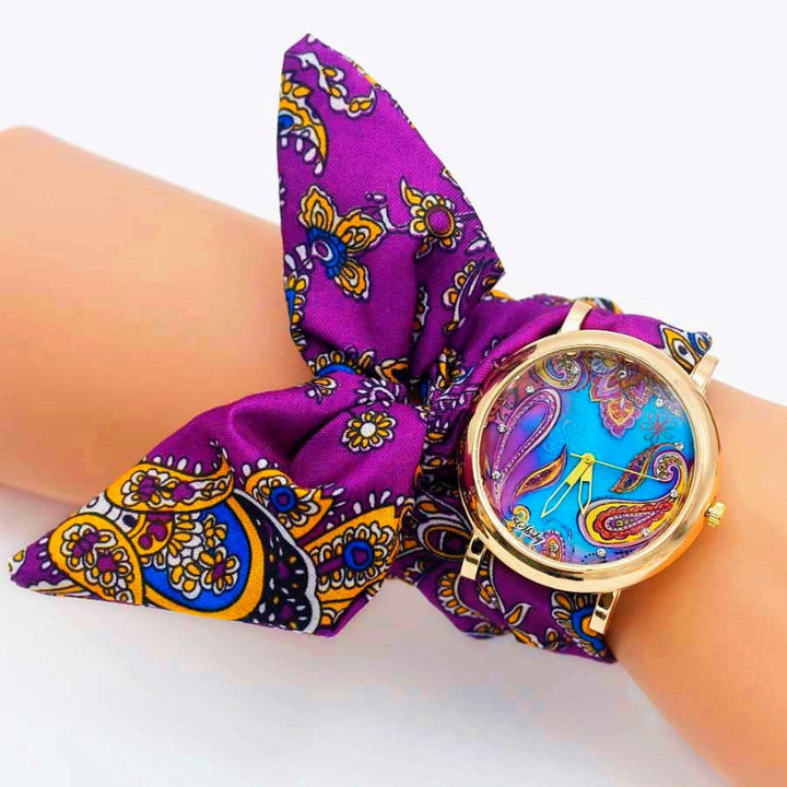 Bright Summer Floral Cloth Pattern Strap Quartz Watches