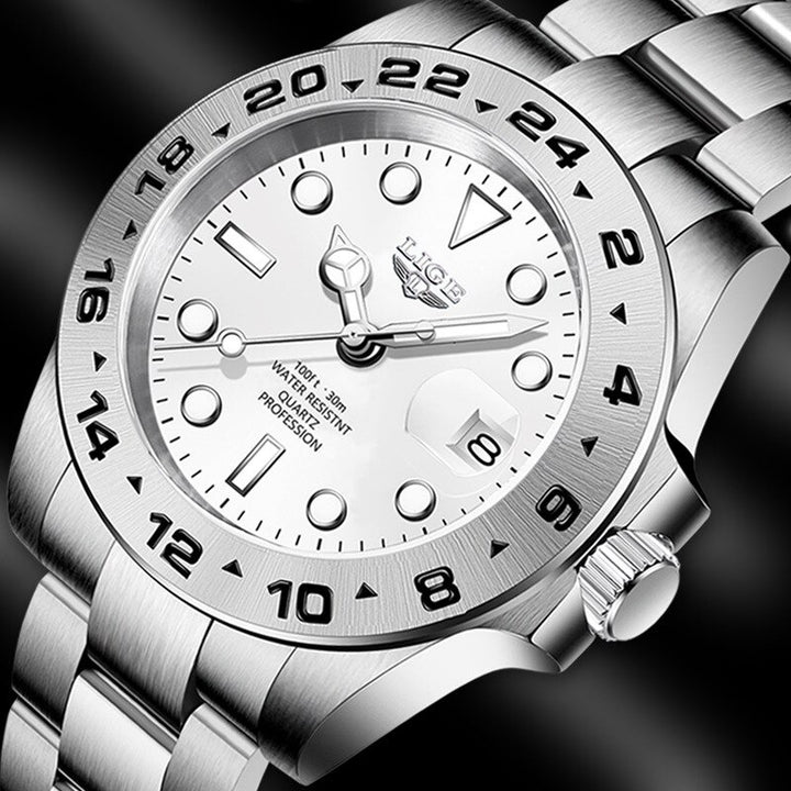 Stainless Steel Men's Luminous and Waterproof Quartz Watches