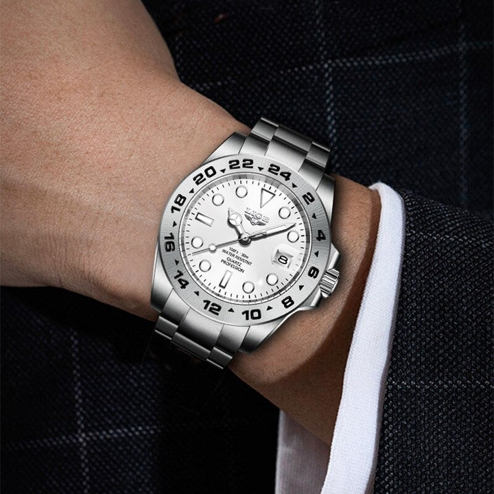 Stainless Steel Men's Luminous and Waterproof Quartz Watches