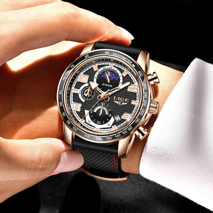 Cool Trend Luminous Moon Phase Chronograph Quartz Watches