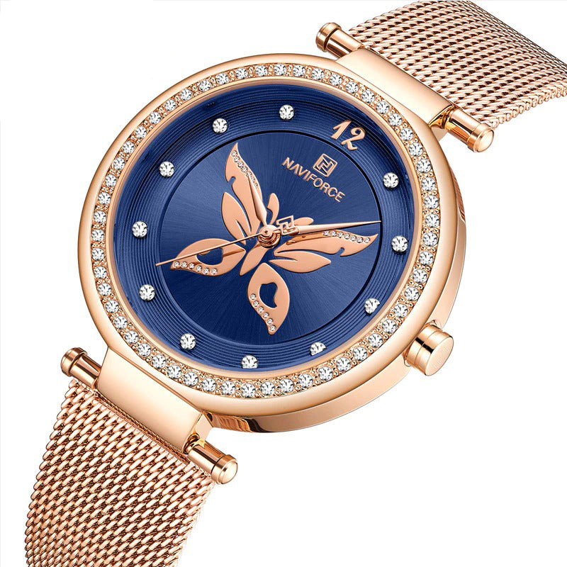 Majestic Butterfly Dial Decorated with Rhinestone Wings Quartz Watches