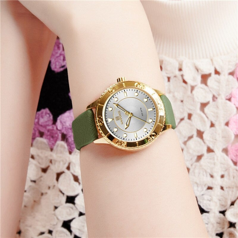 Dazzling Fashion and Sport Vegan Leather Strap Quartz Watches