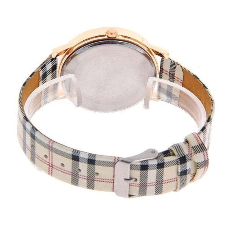 Luxurious Retro Plaid Fashion with Vegan Strap Quartz Watches