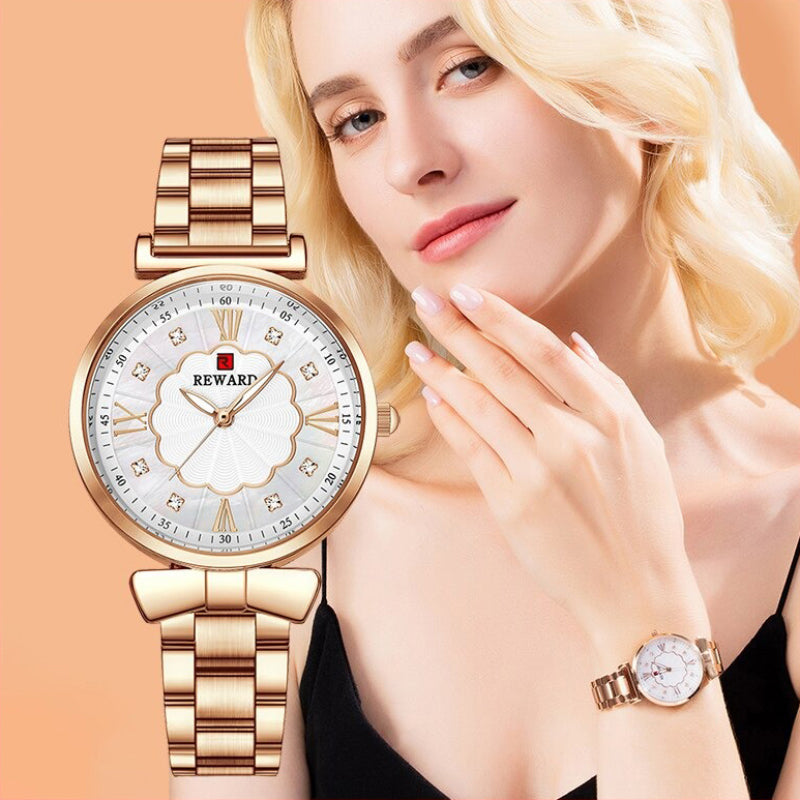 Graceful Classic Bowknot Style with Rhinestone Inlay Ultra-thin Quartz Watches