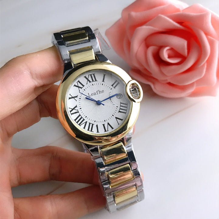 High-end Classic Fashion Stainless Steel Roman Numeral Dial Quartz Watches
