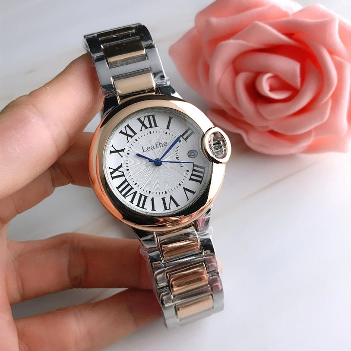 High-end Classic Fashion Stainless Steel Roman Numeral Dial Quartz Watches