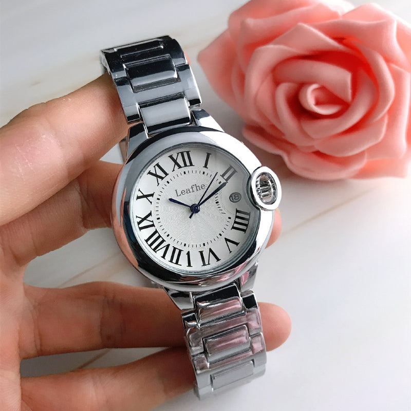 High-end Classic Fashion Stainless Steel Roman Numeral Dial Quartz Watches