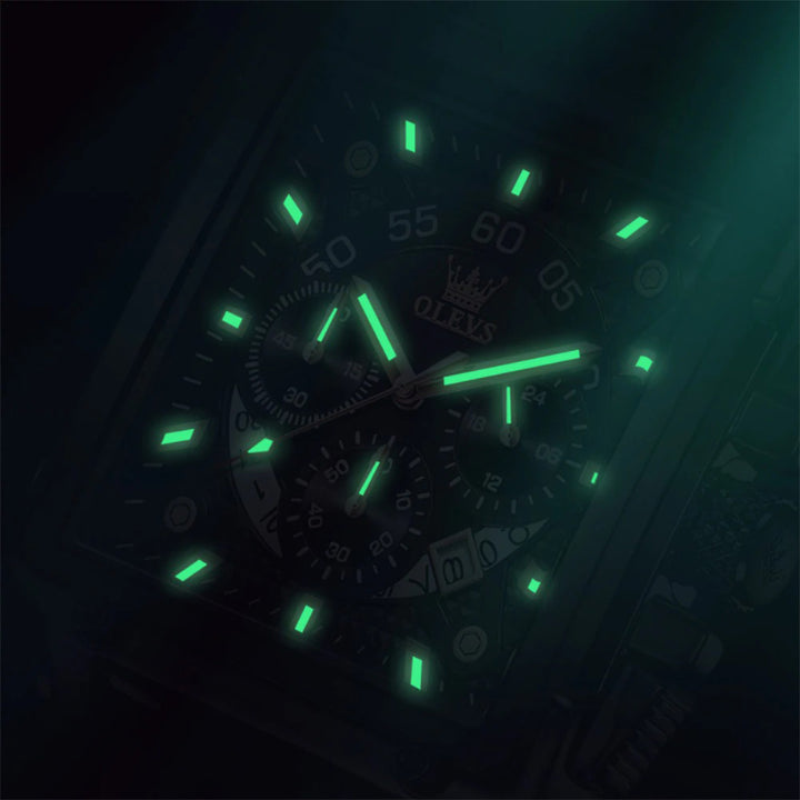 Luminous Square Case Vegan Leather Strap Quartz Watches