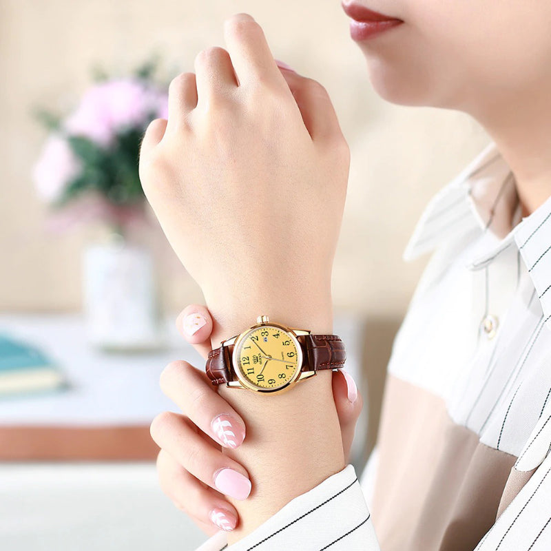 Ultra-thin Soft Vegan Leather Strap Quartz Watches
