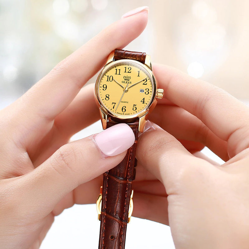 Ultra-thin Soft Vegan Leather Strap Quartz Watches