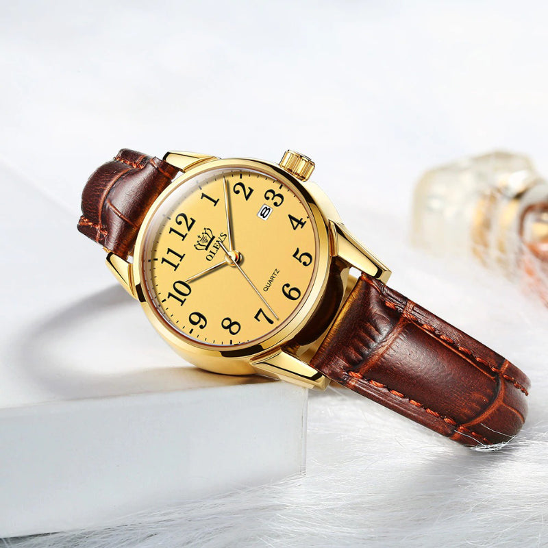 Ultra-thin Soft Vegan Leather Strap Quartz Watches