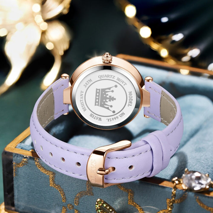 Thin and Light Luminous Dial with Multi-color Vegan Leather Strap Quartz Watches