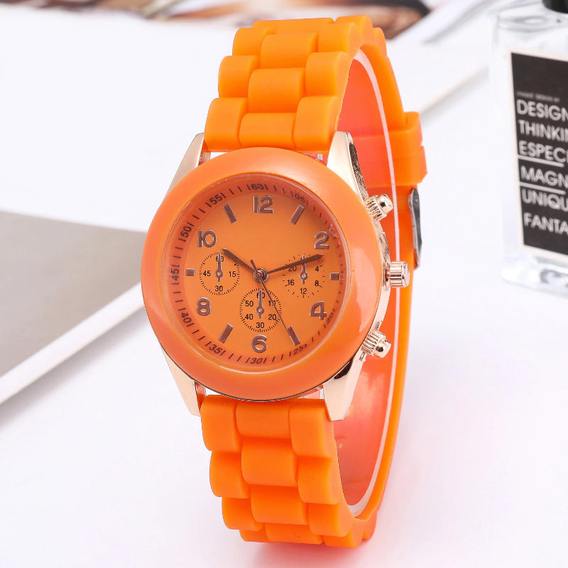 Bright Macaroon Colored Silicone Strap Quartz Watches