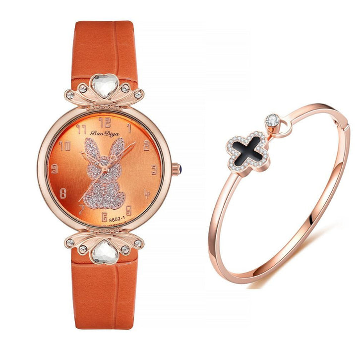 Cute and Glittery Bunny Dial Women's Quartz Watches