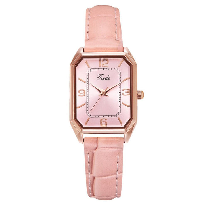 Minimalist Classic Rectangle Case with Vegan Leather Strap Quartz Watches