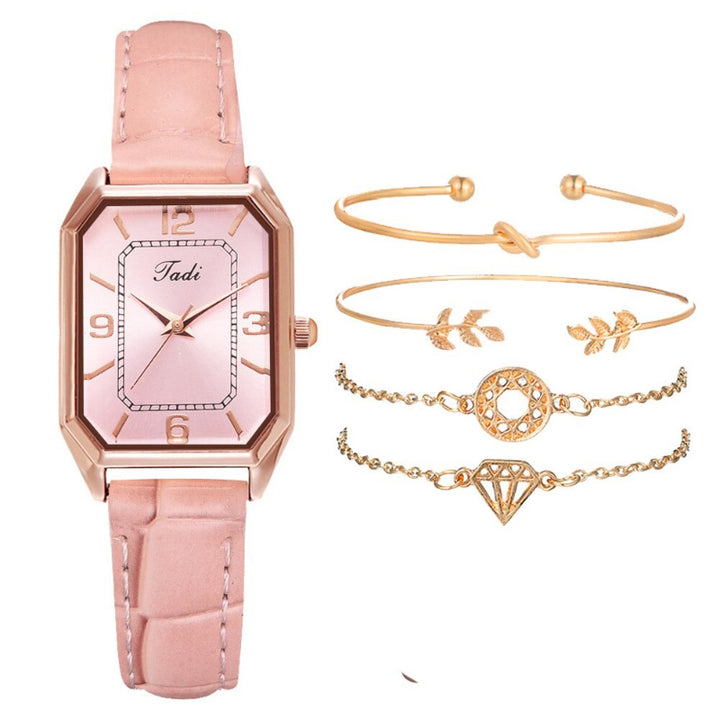 Minimalist Classic Rectangle Case with Vegan Leather Strap Quartz Watches