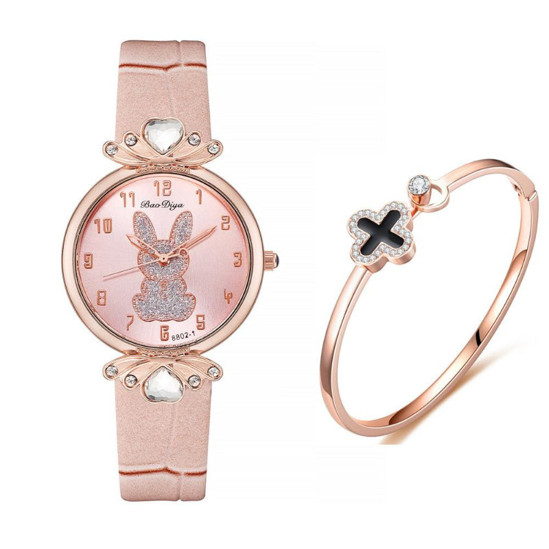 Cute and Glittery Bunny Dial Women's Quartz Watches