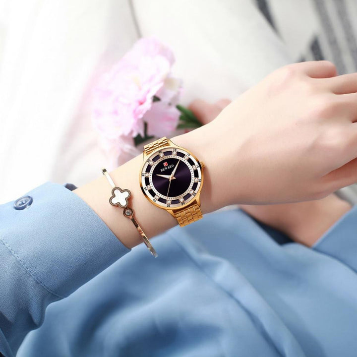 Chic and Sophisticated Rhinestone Dial Quartz Watches