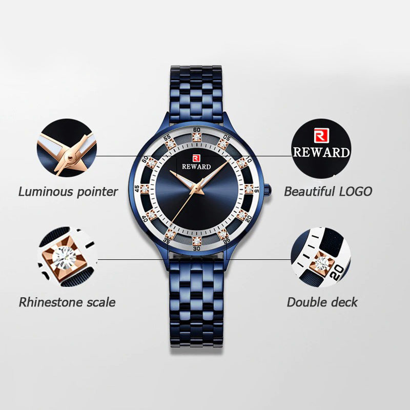 Chic and Sophisticated Rhinestone Dial Quartz Watches