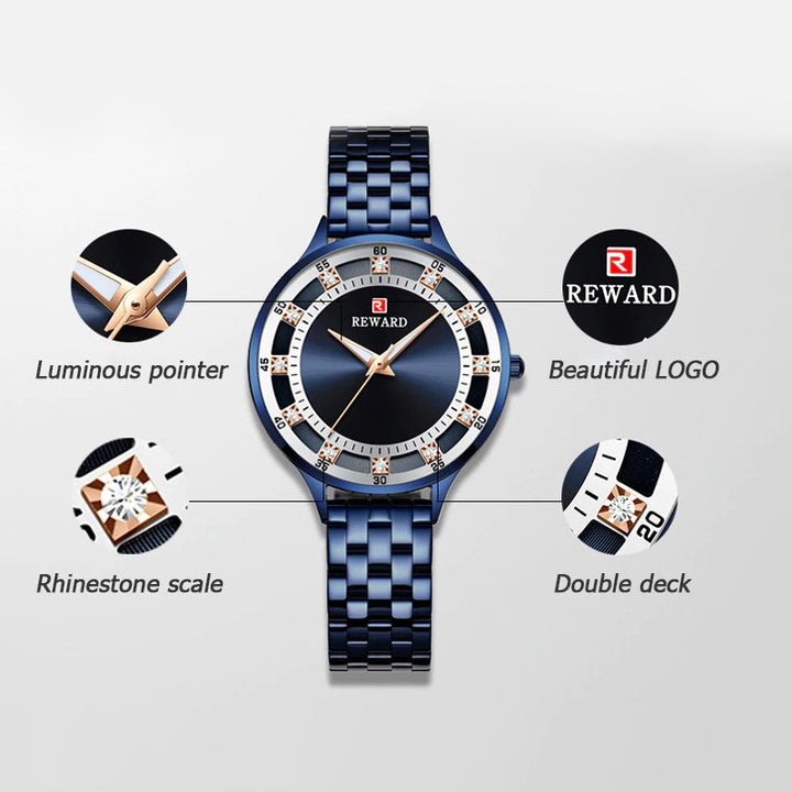 Chic and Sophisticated Rhinestone Dial Quartz Watches