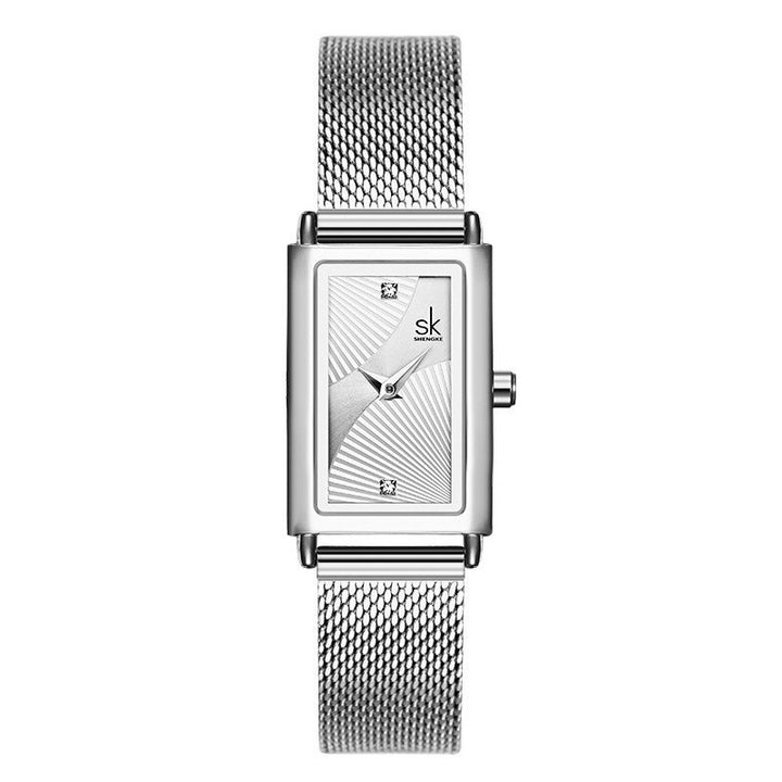 Classic Minimalist Trend Rectangle Case with Vegan Leather Strap Quartz Watches