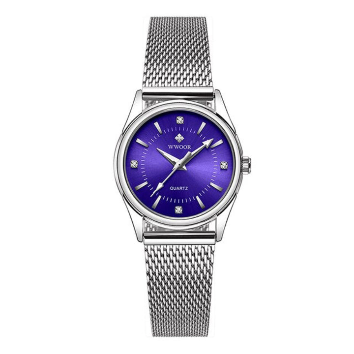 Classic Luxury Style Rhinestone Encrusted Stainless Steel Quartz Watches