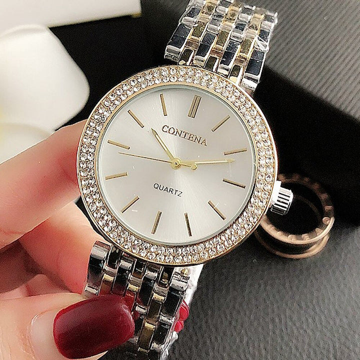 Upscale Rhinestone Embellished Women's Quartz Watches