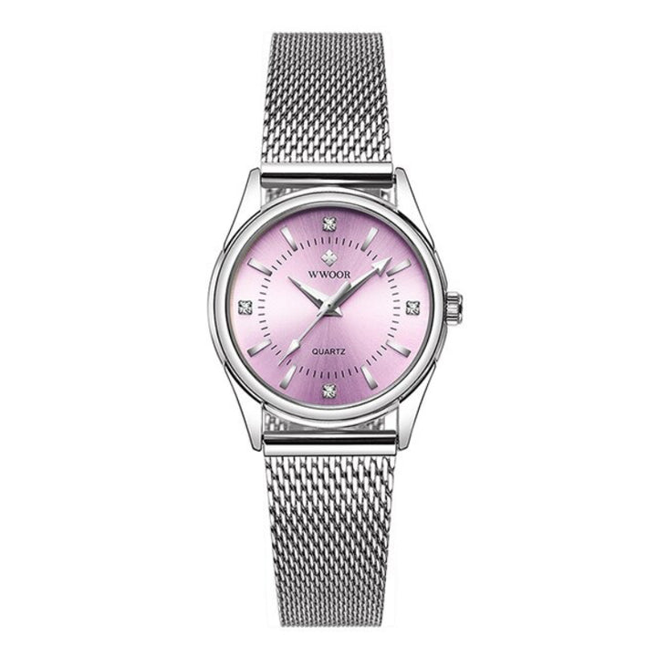 Classic Luxury Style Rhinestone Encrusted Stainless Steel Quartz Watches