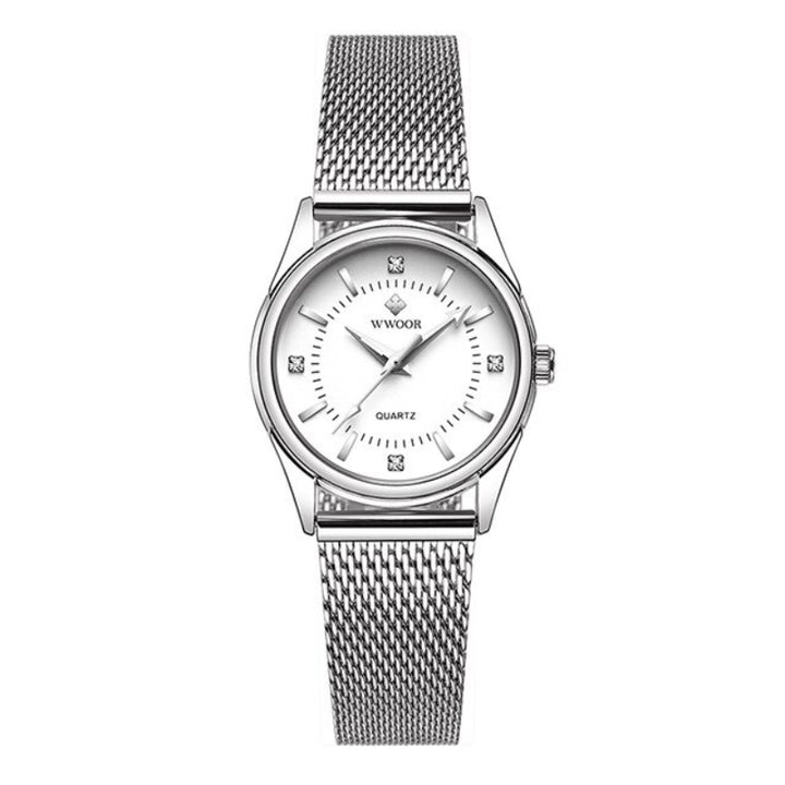 Classic Luxury Style Rhinestone Encrusted Stainless Steel Quartz Watches