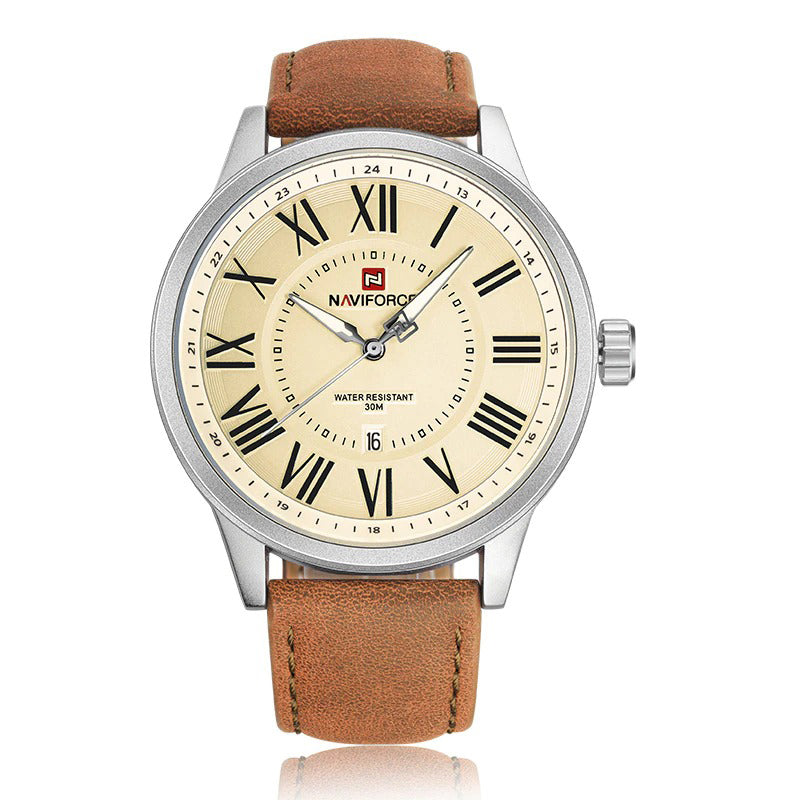 Classic Roman Numeral Dial with Soft Vegan Leather Quartz Watches
