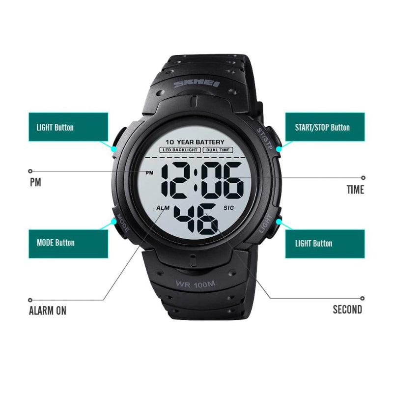 Best Outdoor Waterproof Digital Watch with Backlight Feature