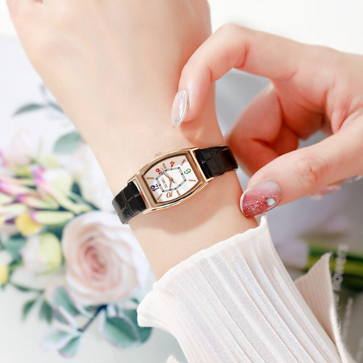 Fancy Colorful Numbered Dial Quartz Wristwatches for Women