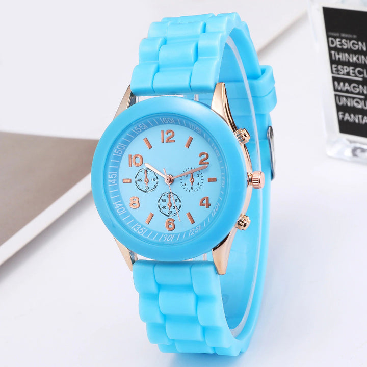Bright Macaroon Colored Silicone Strap Quartz Watches