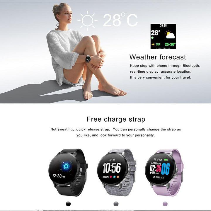Smartwatch For Men - The Voguishâ„¢ Tempered Glass Waterproof Fitness & Health Unisex Smartwatch
