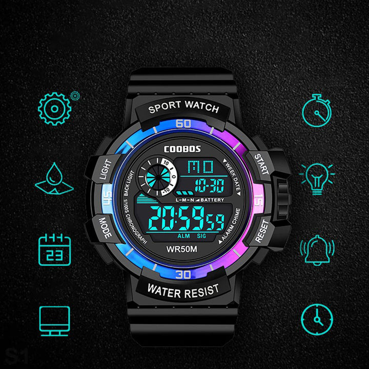 Water-resistant Military Style Digital Watch for Kids