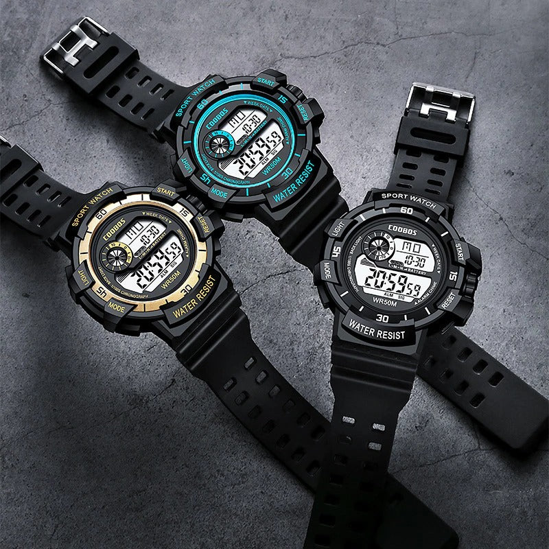 Water-resistant Military Style Digital Watch for Kids