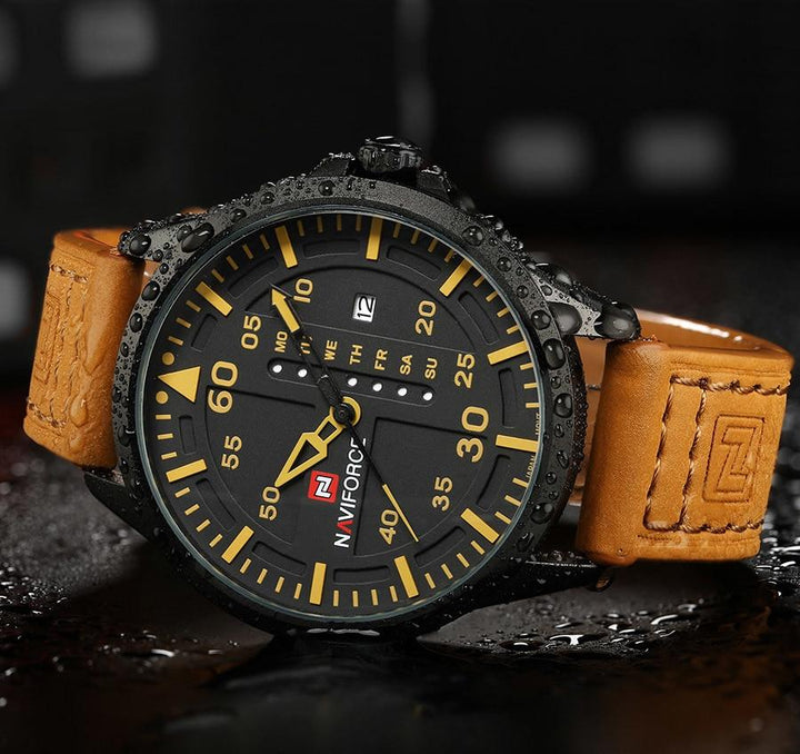 Sports & Military Watch - The Compressed™ Men's Luxury Brand Leather Strap Military Watch