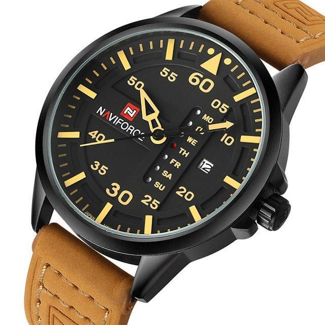 Sports & Military Watch - The Compressed™ Men's Luxury Brand Leather Strap Military Watch