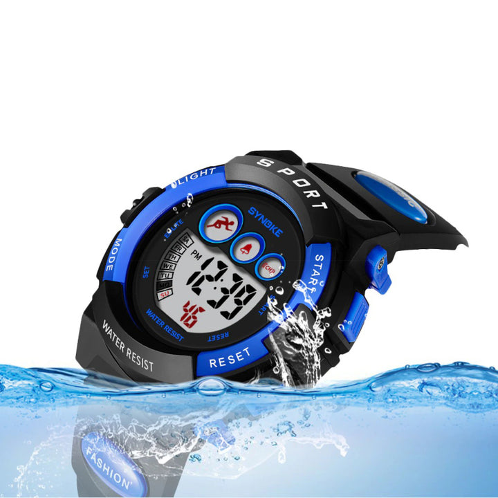 Colorful Waterproof Digital LED Display Chronograph Watches for Kids
