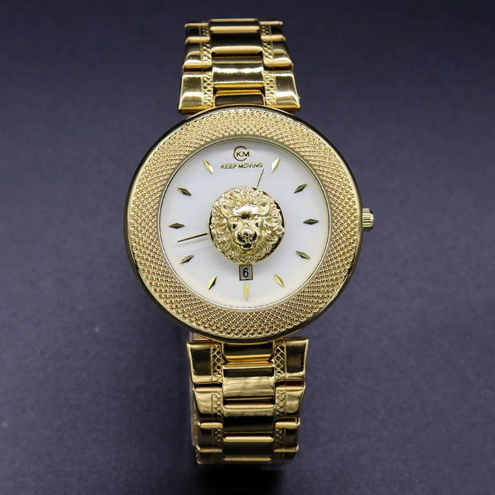Fierce Lion Head Fashion Dial Waterproof Quartz Watches