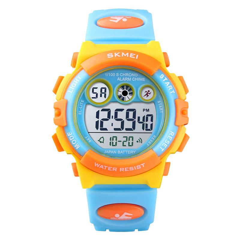 Bright Colored Digital Display Watch with LED Backlight For Kids