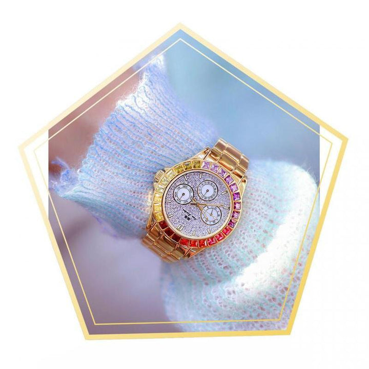 Watch - Colorful Rhinestone Adorned Quartz Watch