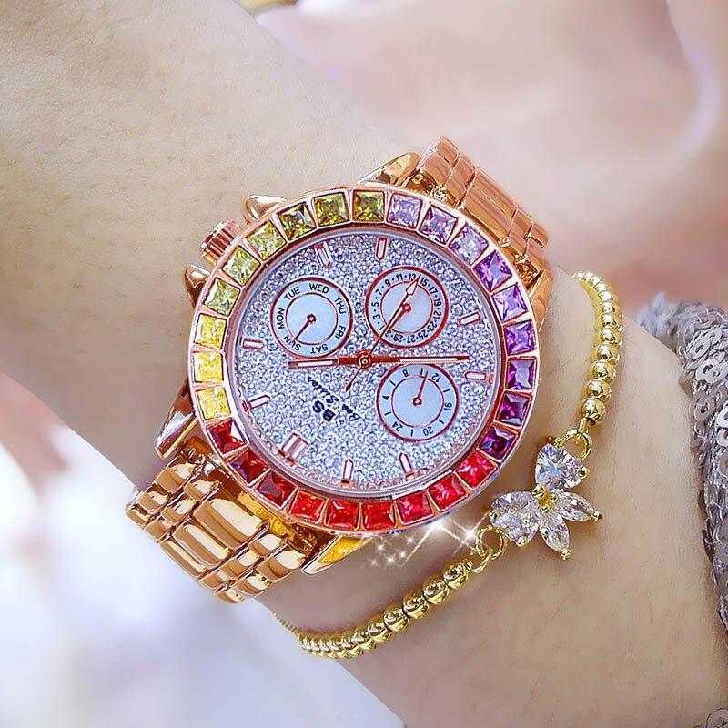 Watch - Colorful Rhinestone Adorned Quartz Watch