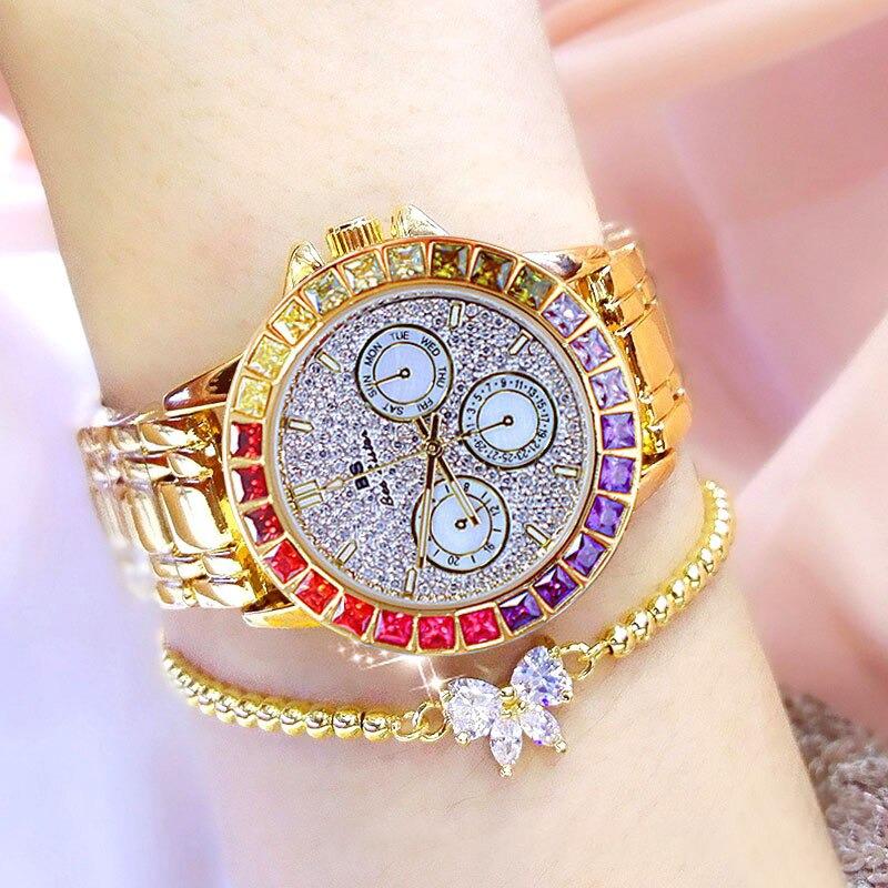 Watch - Colorful Rhinestone Adorned Quartz Watch