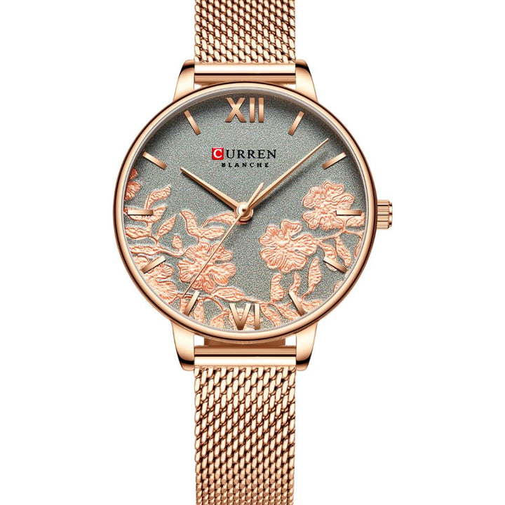Floral Rose Wrist Watch For Women