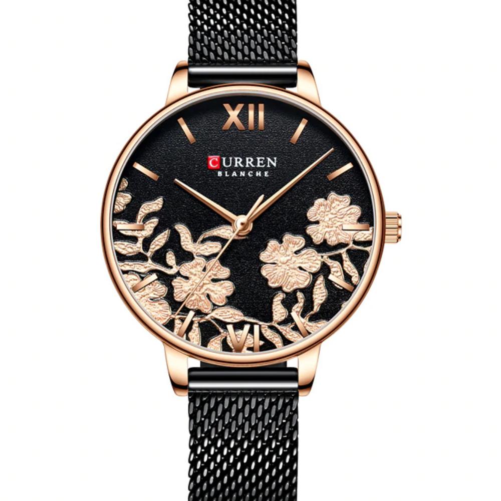 Floral Rose Wrist Watch For Women