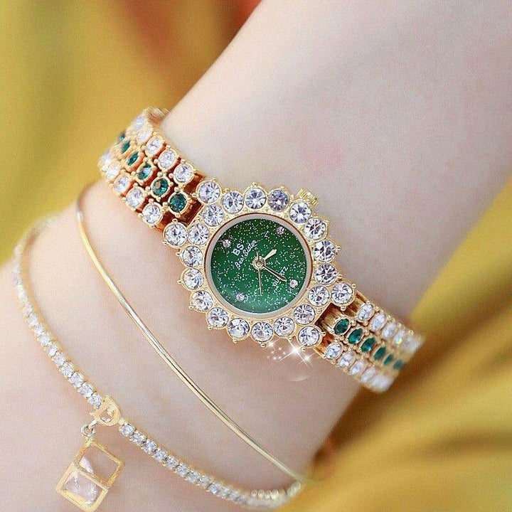 Watch - Glistening Rhinestone Bejeweled Quartz Watch