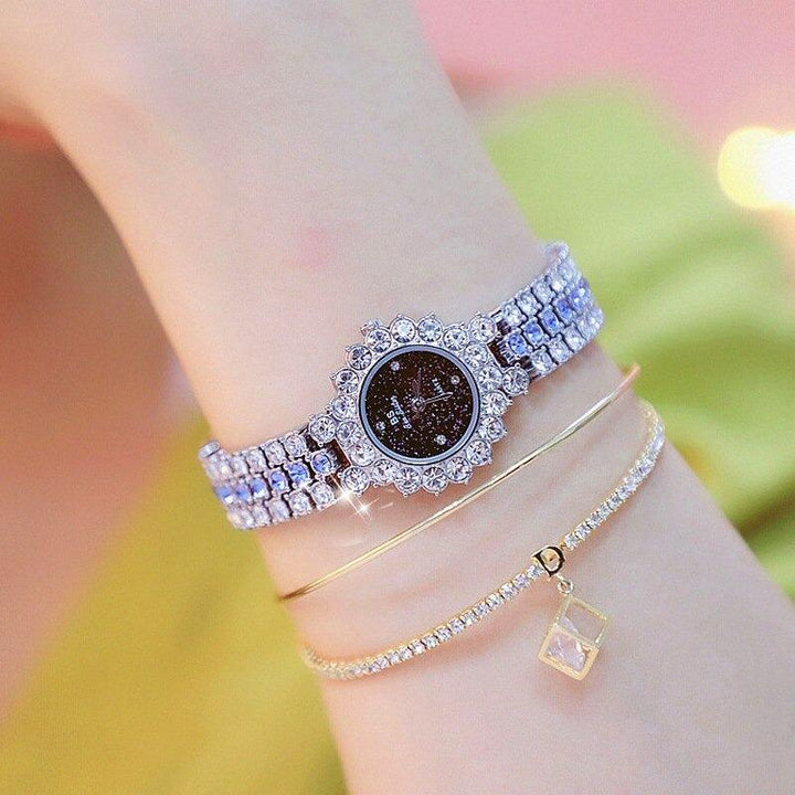 Watch - Glistening Rhinestone Bejeweled Quartz Watch